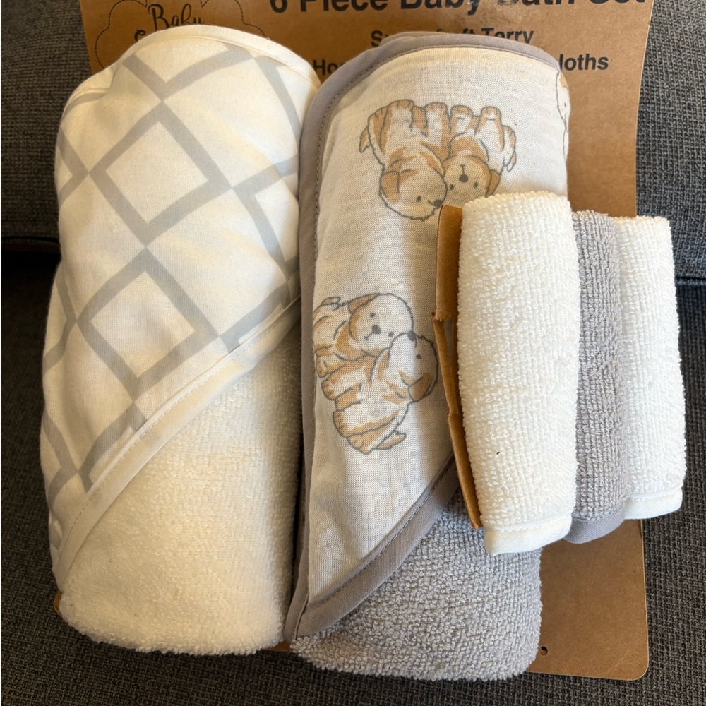 5 Piece Hooded Towel and Washcloth Set